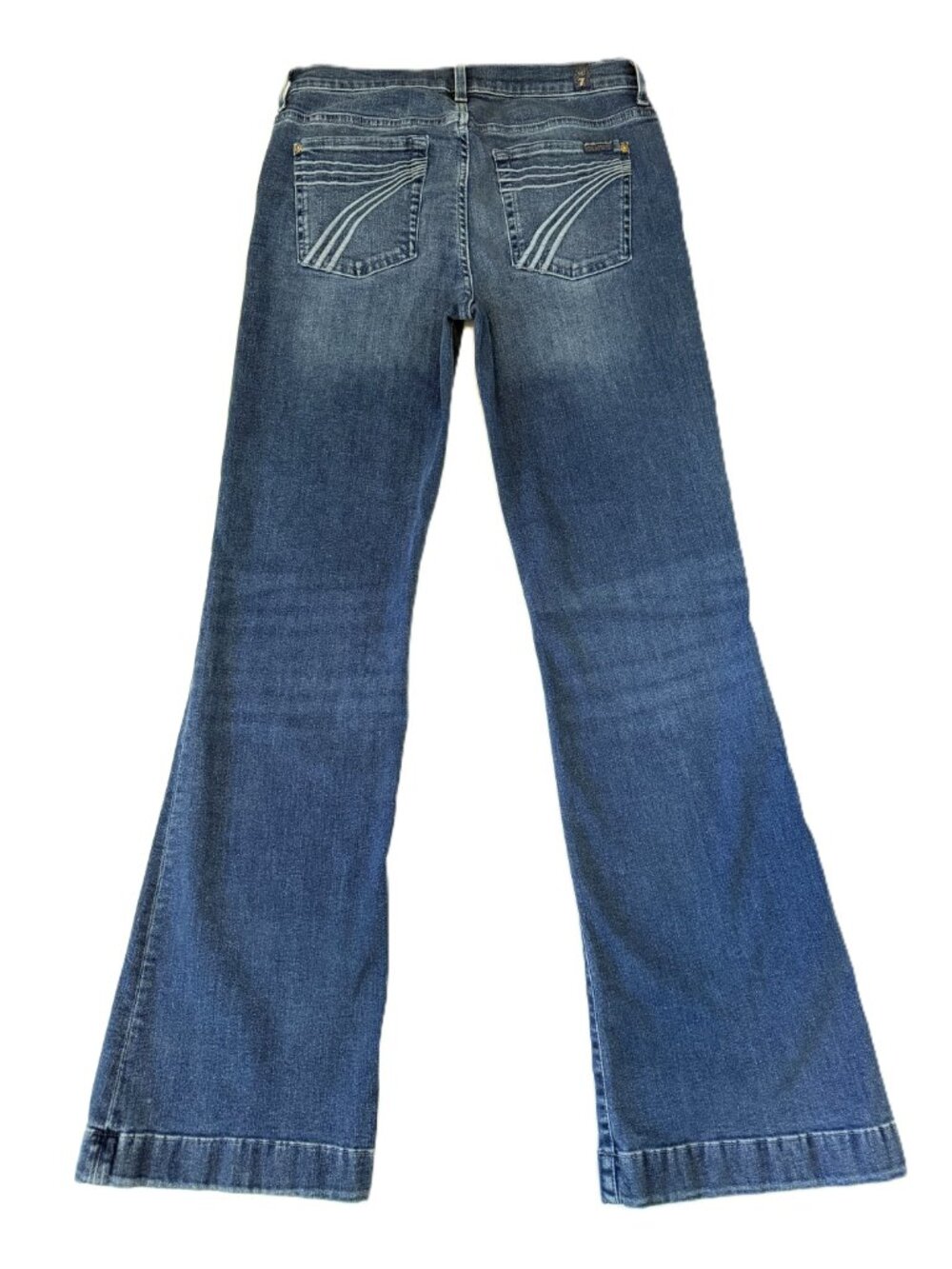 NWOT 7 For All Mankind Slim Illusion Dojo Mid Rise Flare Jeans In Almost Love 30 - Picture 8 of 8
